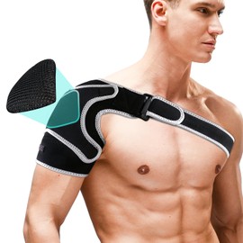 COMFORCE Shoulder Support with Memory Foam for Men Women, Rotator Cuff Shoulder Support, Left Right Shoulder Support, Neoprene Shoulder Support for Dislocation, Training, Sports Injuries M