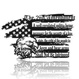 American Eagle 2nd Amendment Metal Art, Patriotic Wall Decor