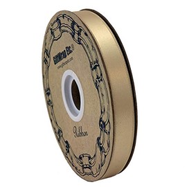 Gold Satin Fabric Wedding Ribbon - 5/8" x 100 Yards, Holiday Decor, Gifts, Wreath, Gift Bow, Anniversary, Reception, Corsage, Fall, Thanksgiving, Christmas, NYE, Mardi Gras