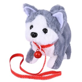 WorWoder Plush Husky Dog Toy Puppy Electronic Interactive Pet - Walking, Barking, Tail Wagging, Stretching Companion Animal for Kids
