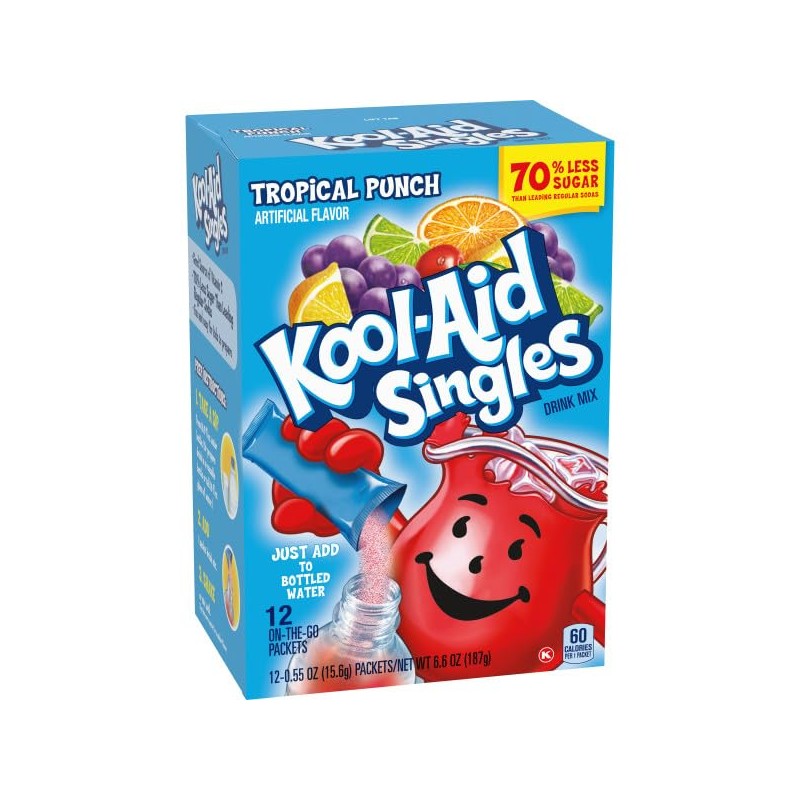 Kool-Aid Tropical Punch Drink Mix Singles, 12Ct (Pack of 2)