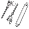 316 Stainless Steel Jaw and Jaw Open-Body Turnbuckle, 1/2" (12mm)
