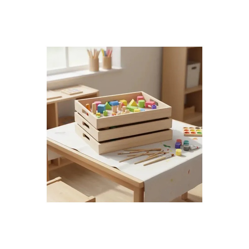 Set De 3 Bandejas Para Material Montessori