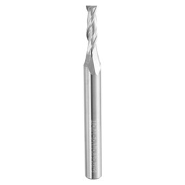HARFINGTON Spiral Router Bit 5/32" Cut Dia 2 Flutes Up Cut End Mill Bits Milling Cutter for Wood Carving Engraving (1/4" Shank 5/8" Cut Length 2-1/2" Long 30 Degree Helix HRC44-46)