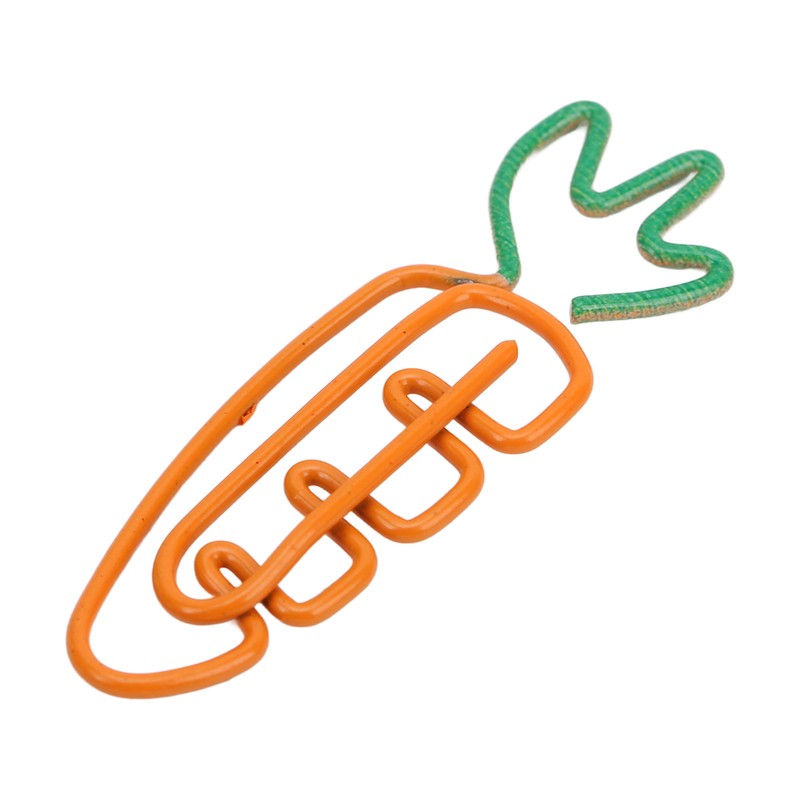 100Pcs Carrot Paper Clips Carrot Style Electroplated Metal Nonslip Rustproof