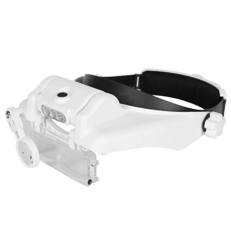 LED Helmet Magnifier Tattoo Beauty Adjustable Headband Magnifying Glass Head