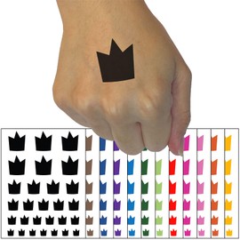 Silly Crown Temporary Tattoo Water Resistant Fake Body Art Set Collection - Purple (One Sheet)