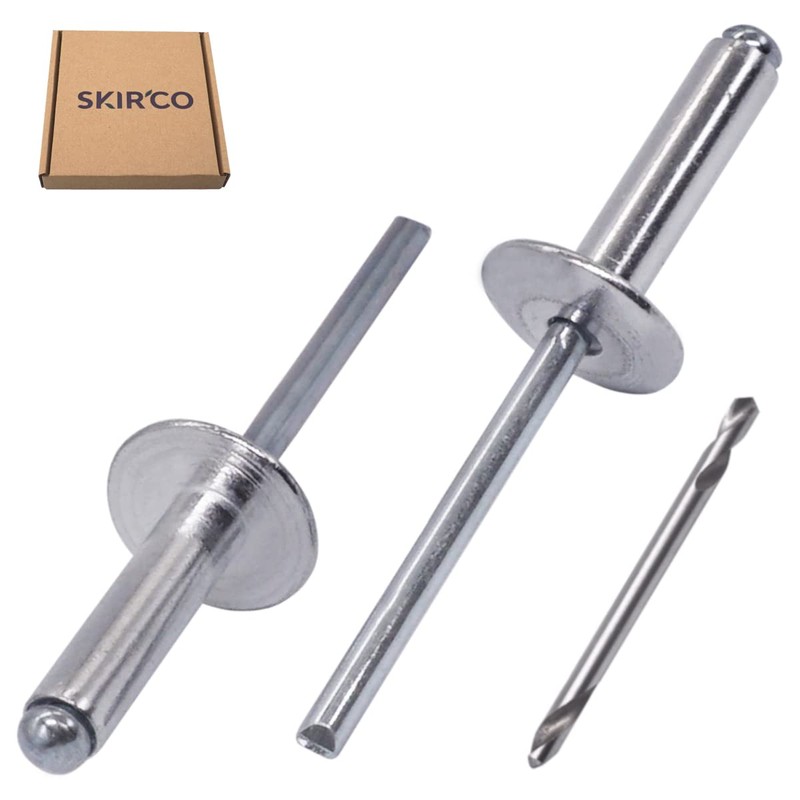 SKIR'CO Pack of 30 Large Flange Aluminium Blind Rivets 4.8