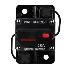 250 AMP Waterproof Circuit Breaker,with Manual Reset,12V-48V DC,30A-300A,for Car Marine Trolling Motors Boat ATV Manual Power Protect Audio System Current Overload Protection