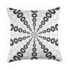 Starlight Speeding Mid-Century Pattern Black On White Throw Pillow