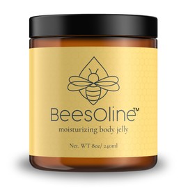 BeesOline-All Natural Moisturizer - 100% PETROLEUM FREE Alternative to Petroleum Body Jelly,1-8oz jar,For EXTREMELY DRY SKIN,GREAT for ECZEMA & Barrier PROTECTION
