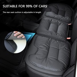 Dapucarin Back Seat Covers, Rear Bench Car Seat Cover, Breathable Leather and Non-Slip Bottom, Adjustable Length (46-55''), Rear Seat Cushions for Cars Truck SUV, Black