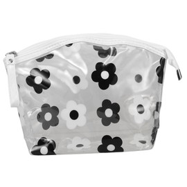 Baluue Clear Makeup Bag Change Pouch with Chic Floral Print for Travel Cute Cosmetic Brush Storage Organizer for Women and Men Easy to Clean Toiletry Bag