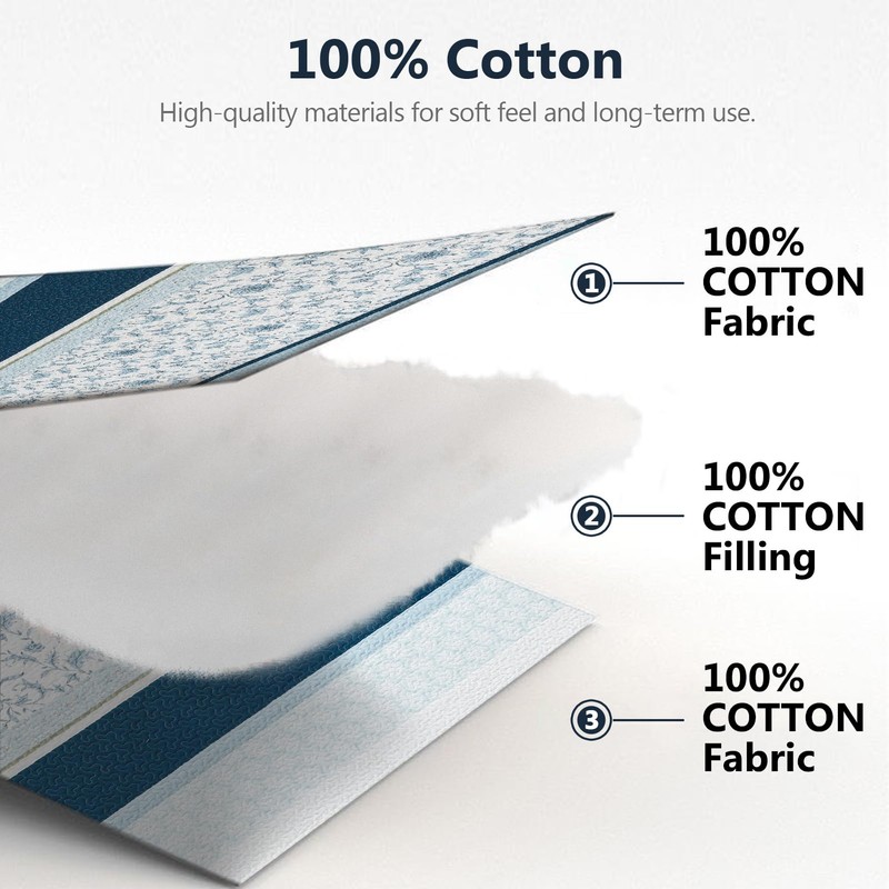 DUOHONG 100% Cotton Quilt Set King Size, King Quilt, Patchwork