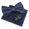 Alizeal Mens Paisley Bow Tie, Pocket Square, Cufflinks Set (Dark