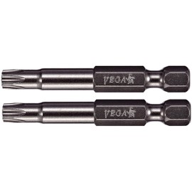 VEGA T45 TORX Security Bits. Professional Grade ¼ Inch Hex Shank TORX T-45 S2 Steel 2" Security Bits. 150TT45A-2 (Pack of 2)