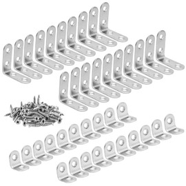 IIRC Angle Connectors Stainless Steel 20 x 20 mm + 40 x 40 mm Angle Metal Angle 90 Degree with 120 Screw for Furniture, Chair, Table, Window, Cabinets, Pack of 40