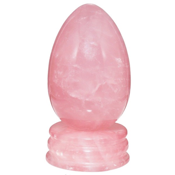 Shanxing Carved Stone for Healing Reiki Trim Crystal Egg with Stand, , , rose quartz,