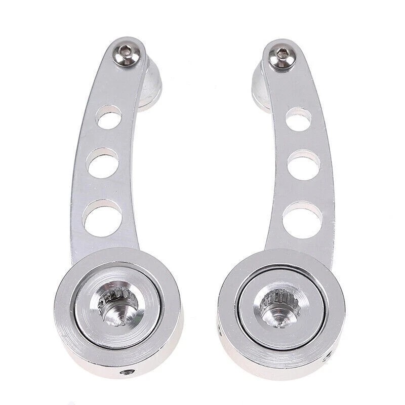 2x Billet Aluminum Window Crank Handle Chrome For Hot Rod