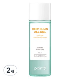 [비건뷰티] 포인트앤 딥 클린 올킬 립앤아이 리무버, 150ml, 2개 [Vegan Beauty] Point & Deep Clean All Kill Lip and Eye Remover, 150ml, 2-pack