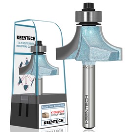 KEENTECH Round Over Router Bit, 1/4" Shank, Edge Forming Router Bit for Wood, Corner Rounding(1/4 Inch Shank , 1-1/4/ Inch Diameter , R3/8 Inch Radius)