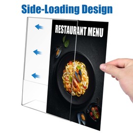 YPFonetoy 6-pack Acrylic Sign Holder 8.5 X 11 Standing, Clear Plastic Sign Stand Tabletop Dispaly for Menu, Flyer, Brochure, Picture, Used in Restaurants, Offices, Store and Home, Vendor Booth, School
