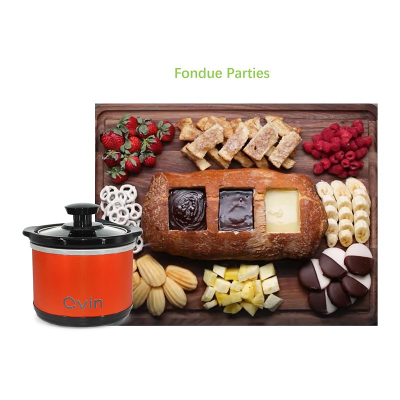 0.65-qt mini Round Slow Cooker, Fondue Melting Pot Warmer with