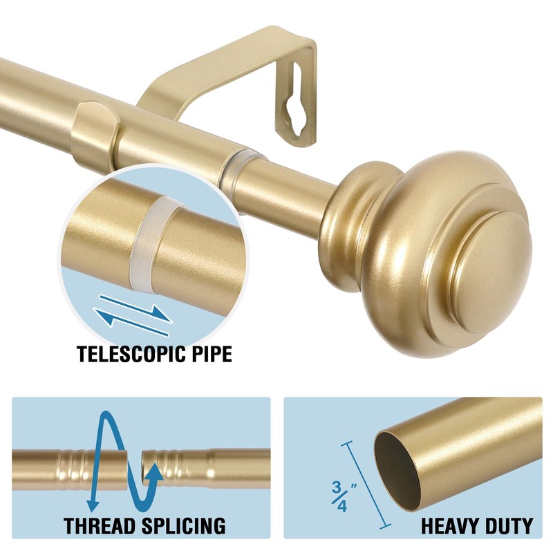H.VERSAILTEX Curtain Rods for Windows 16.2 to 28.2 Inches 3/4
