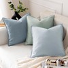 MIULEE Decorative Linen Euro Sham Pillow Covers 22x22 Inch Light
