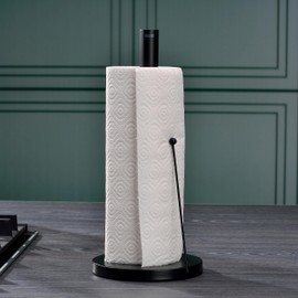 Kela Kitchen Roll Holder, Metal, Black, 33.5 cm