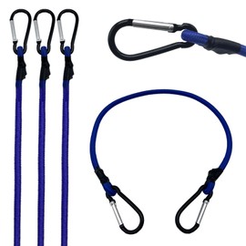 RUOZTEOO 36 Inch 4 Pack Blue Bungee Cords with Hook,Superior Rubber Heavy Duty Straps Strong Elastic Rope for Outdoor Tent, Bike, Rack, Camping, Tarps, Cargo, RV, etc