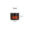 2Pack 10ml /0.33 oz Amber Round Glass Jars Empty Cosmetic