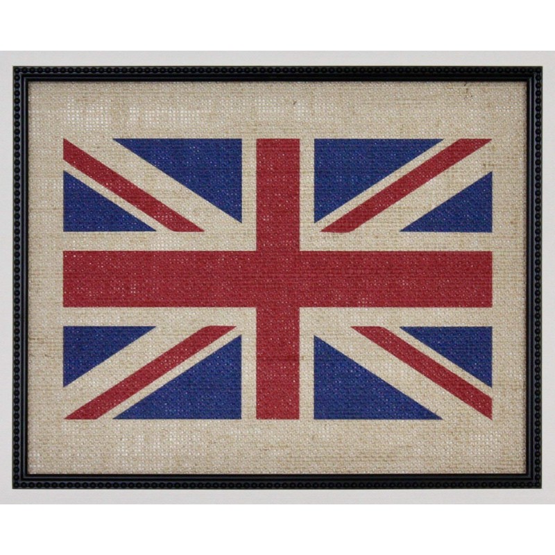 Union Jack Flag on Burlap