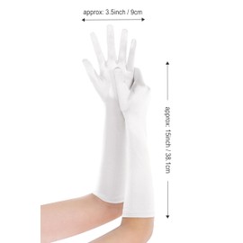 BABEYOND Long Opera Party 20s Satin Gloves Stretchy Adult Size Elbow Length 15 Inches