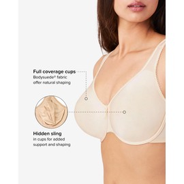 Wacoal Women's Basic Beauty Unlined Full Figure Underwire Bra, Naturally Nude, 34G