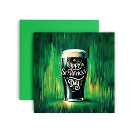 Huxters St Patricks Day Card - Irish Guinness Pint Hearts and Shamrock for Best Friend Husband Wife Dad Mum Paddy's Day 14.8cm