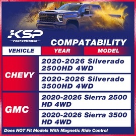 KSP 1-3" Torsion Key Set for Silverado Sierra 2500HD 3500HD 2020-2026, Front Adjustable Torsion Bar Leveling Lift Kits Compatible With Chevy GMC 2500 3500 Truck&Pickup 8 Lug, Forged Suspension Kits