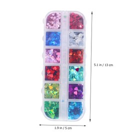 Vaguelly 2 Boxes Heart Shaped Nail Glitter Sequins for Nail Art Decoration Easy to Apply Manicure Stickers for Parties Holidays Craft Projects Festive Events