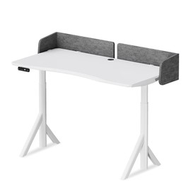 ALTOVEXIS Desk Divider, 23X13X10 in Privacy Partition Panel with Sound-Absorbing Grey Felt Cloth, Narrow Frees Tanding or Clip-On Tabletop Screen for Office Desktop Cubicle