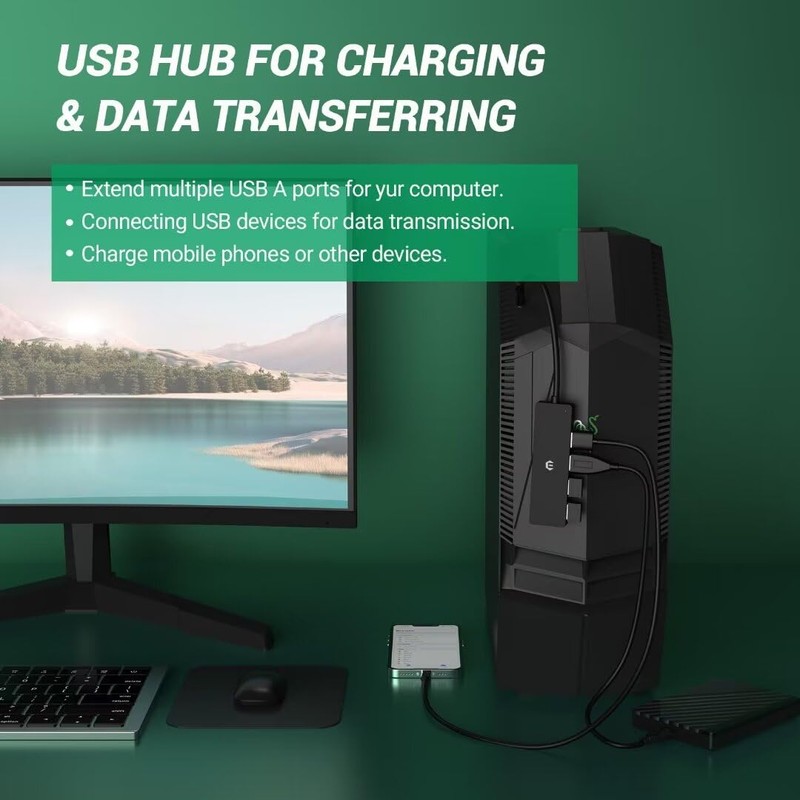 OOTDAY USB C Ethernet Adapter, 4 in 1 USB C