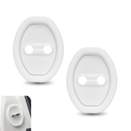 yorpyep Door Latch Protector, Rust-proof Silent and Shock-absorbing Silicone Cover, Tightly Fitting Dust-Proof and Beautiful Decorative Cover, for Most Cars Door Lock Guard Stopper (White)