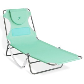 Ostrich Chaise Lounge Outdoor Lightweight Folding Adjustable Reclining Beach Chair for Tanning Pool Lake Patio Lawn Camping, Teal (2 Pack)
