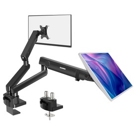 Dual Monitor Mount for Desk, Heavy Duty Dual Monitor Stand for 17 to 35 inch Ultrawide Monitors Holds 4.4 to 26.4 lbs Screen, Height Adjustable Monitor Arm for Gaming, Home, Office, VESA Mount, Black