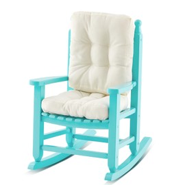 Yalikop Kids Rocking Chair Cushion Pad Set Child Rocking Chair Outdoor Wooden Rocker Kid's Patio Rocker for Porch Balcony Lawn Indoor Outdoor(Blue,Ages 2-5)