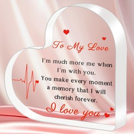 Acrylic Plaque Photo Frame for Her/Him, Girlfriend Boyfriend Gifts - Engraved Acrylic Plaque 4 x 4 Inches, Anniversary Christmas Valentine's Day Birthday Gifts for Girlfriend Boyfriend Husband Wife