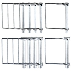 Rustark 10Pcs 2 Sizes Square Shape Trailer Coupler Pin Trailer Hitch Pins PTO Shaft Locking Pin Wire Lock Pins Zinc Plated Safety Coupler Pin for Farm Trailers Towing Lawn Garden Hitches