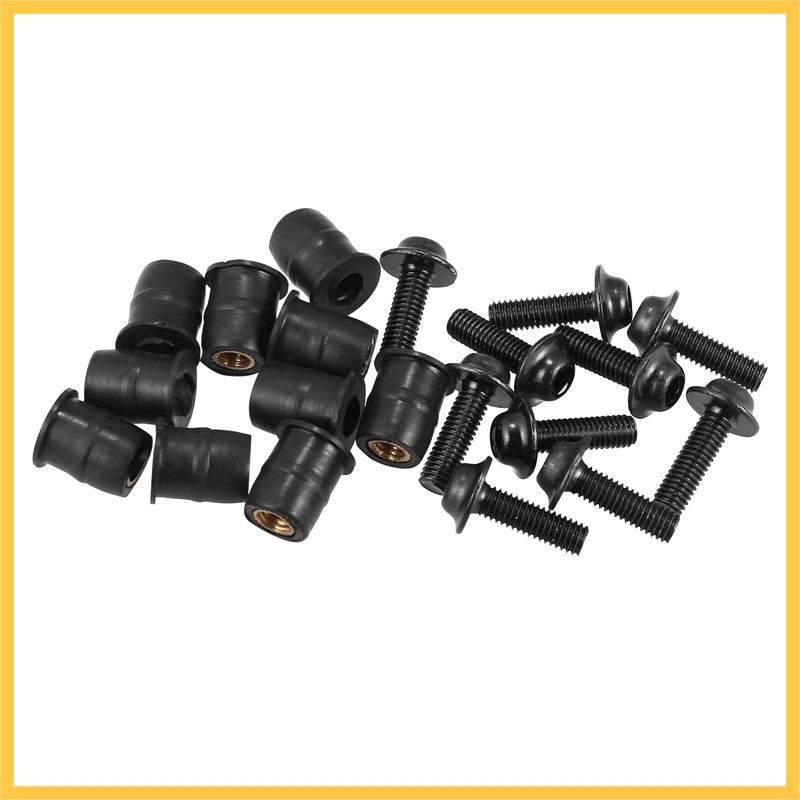 REPAIROCK 10pcs M5 Motorcycle Fairing Windscreen Screw Bolt Titanium Tone