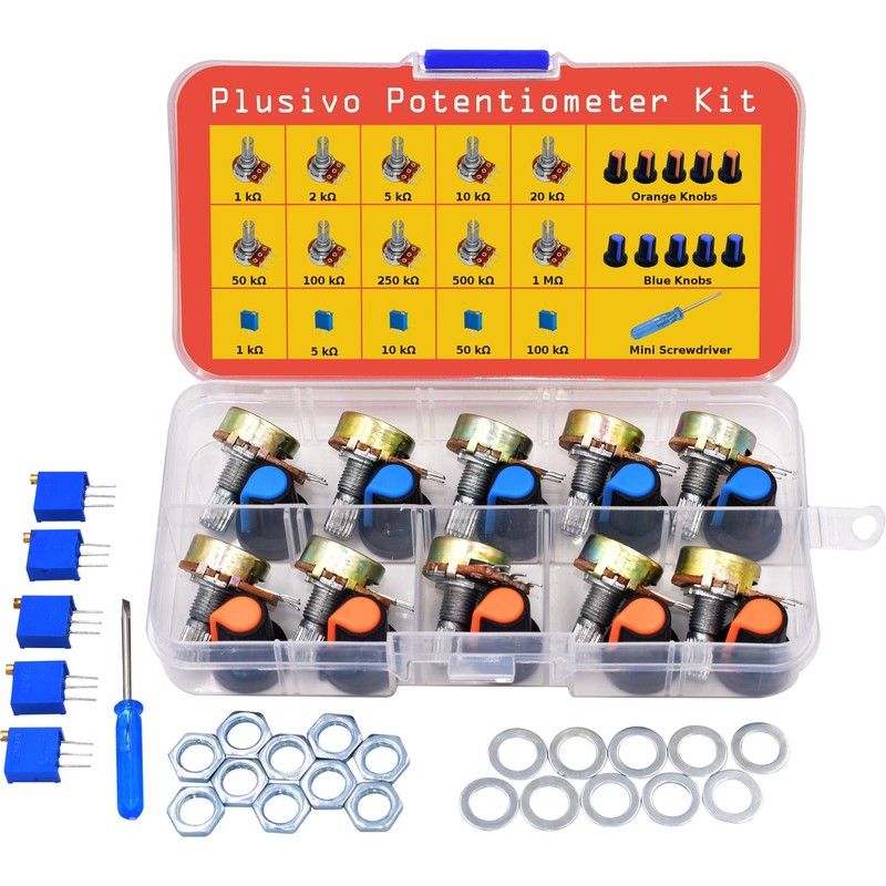 Potentiometer Kit 46 pcs B1K–B1M Ohm Linear Rotary Taper Potentiometer