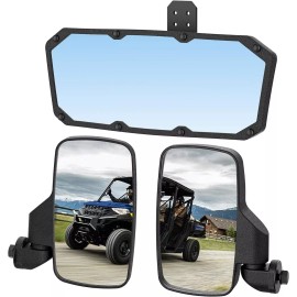 UTV Side Mirrors & Center Mirror For 2017-2025 Polaris Ranger 500 570 /900 /1000