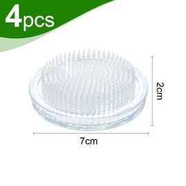 4 Pcs Plastic Flower Frog Pin Holder, Clear Flower Arranger Frog Japanese Decorations Flower Fixed Tools, Round Floral Arrangement for Flower Plant Fixation, Plant Decoration with 3 Suction